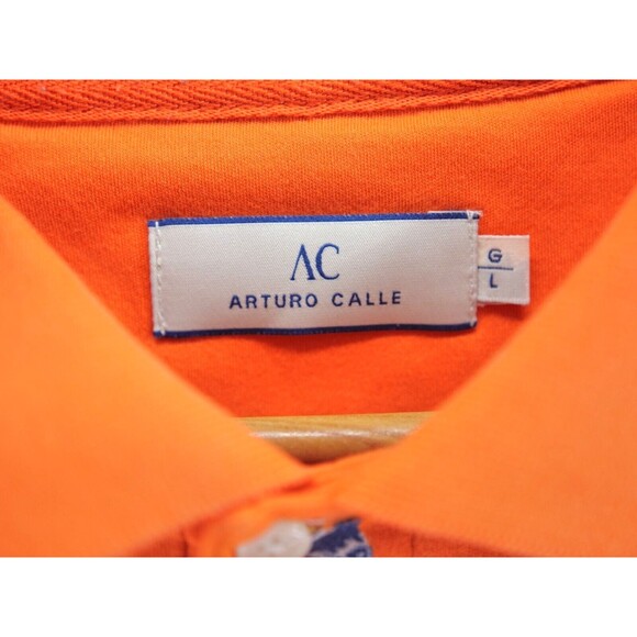 Arturo Calle Tucan Bird Polo Orange Print All‎ Over Shirt Large - Picture 3 of 7